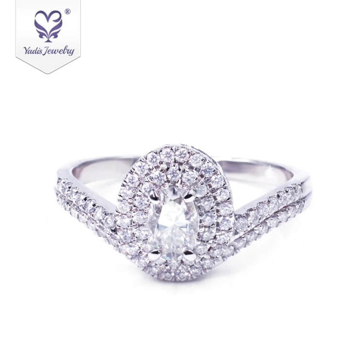 

Yadis wholesale fashion 18k gold plated 925 sterling silver engagement wedding women moissanite ring