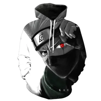 

2021 new 3D digital printing kakashi Hoodie men's sweater women's plus size couple's dress., Shown