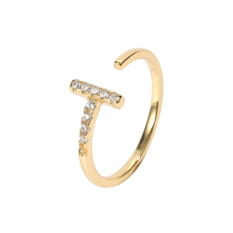 Finger Rings Minimalist Sterling Silver 925 Women Jewelry Zircon Adjustable Gold Plated Ring