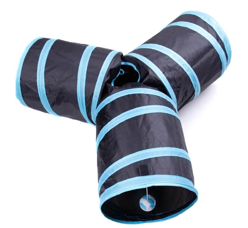 

colorful collapsible pet cat tunnel toy luxury cat tunnel bed toy for small pet, Mix color
