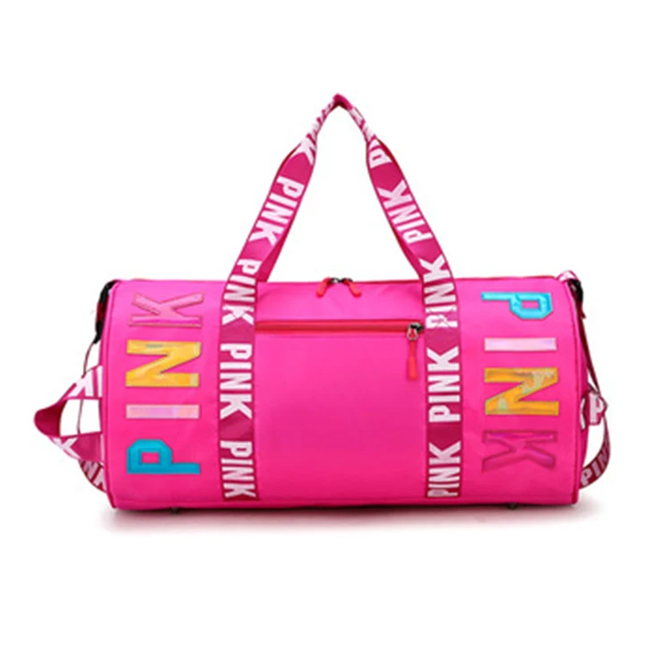 

PAXDUN Wholesale Fashion Pink Women Waterproof Sport Gym Bag Overnight Travel Duffel Bag Fitness Training Duffle Bag, Black,red,blue,pink,orange