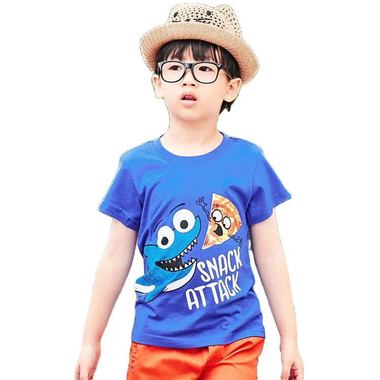 

Wholesale Animal Cartoon Print Short Sleeve 100 Cotton T Shirt Kid T Shirt Boys T-shirts Shirts Kids T-shirt