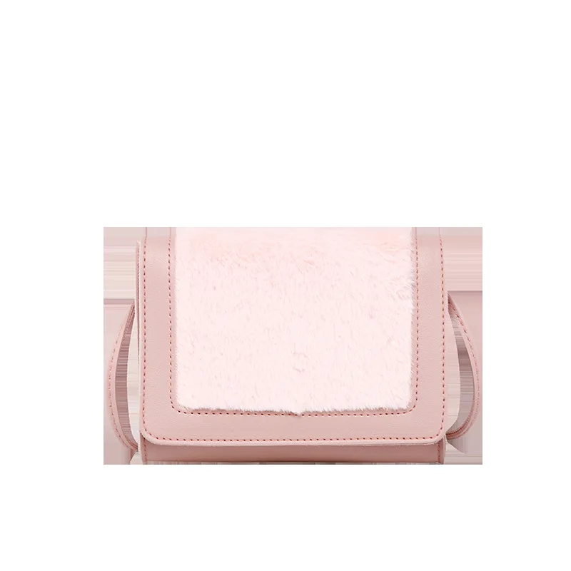 

2021 New plush winter sqaure small shoulder crossbody bags for women girls