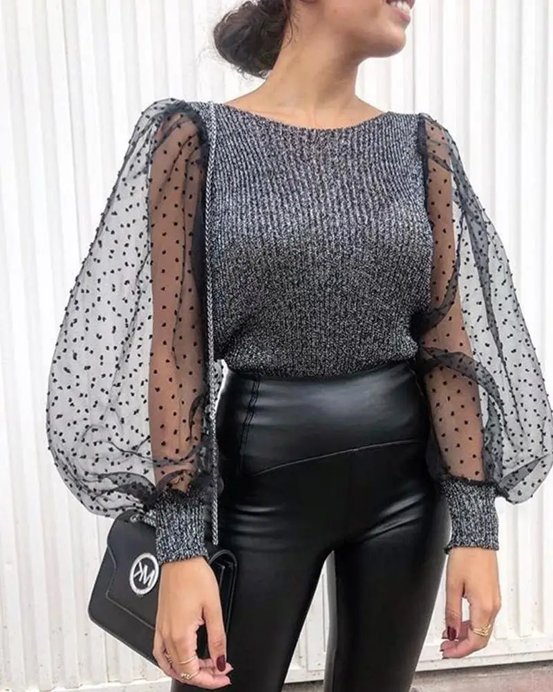 

2020 spring tops for women's hot style puffed sleeves loose sweater t-shirts are available in 2 colors, Yello/white/red/ customzied