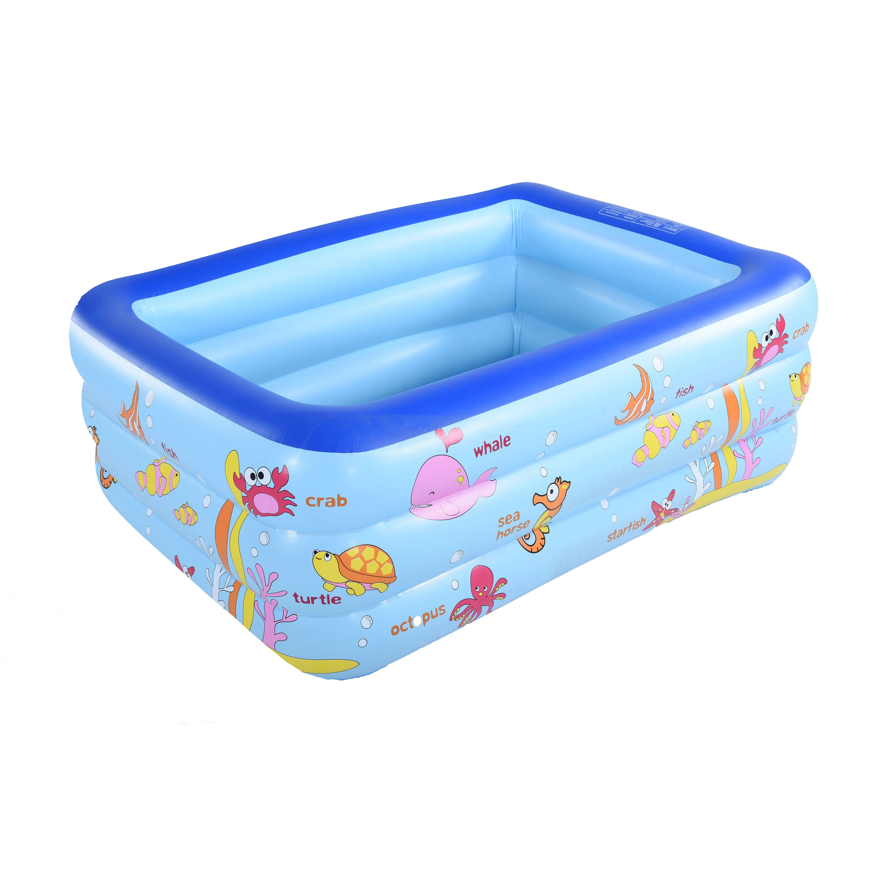 

P&D kolam renang anak Rectangular Kids Inflatable Swimming Pool Children Plastic Toddler Paddling Pool Kiddie Pool