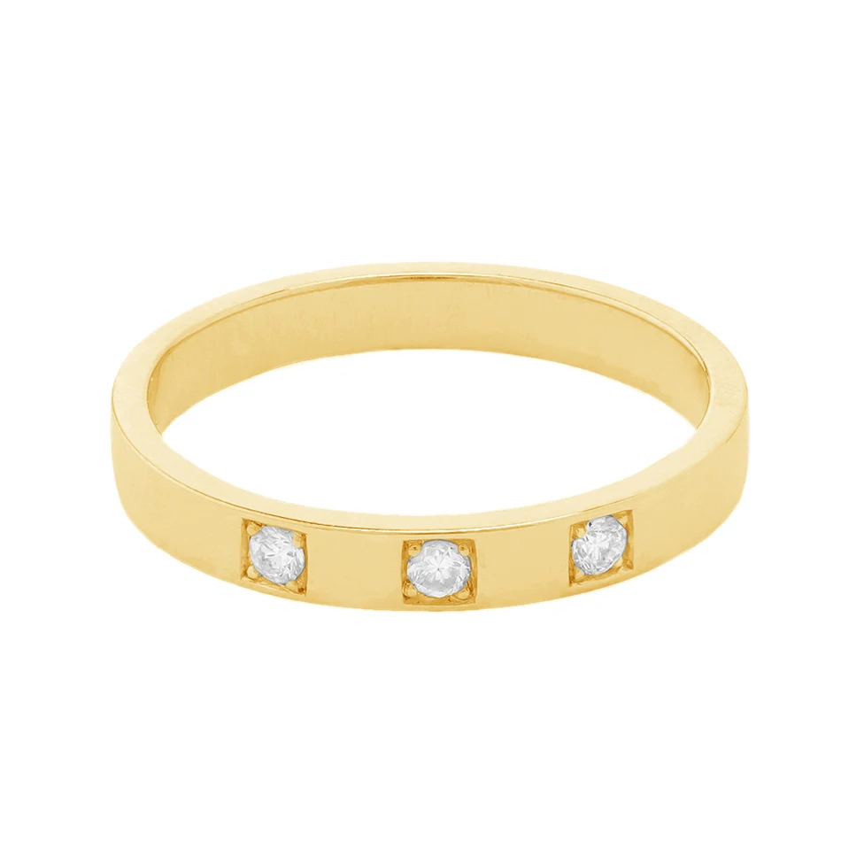 

wholesale gold jewelry 925 sterling silver 18k gold plated diamonds band ring for women jewelry