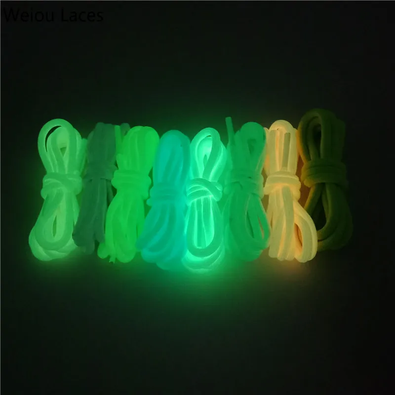

Weiou Glow in the Dark Round Shape Glittering Shoelaces Factory Quality Guarantee Shinny Fast Shipping 120cm Shoelaces, 8 colours,support customize color