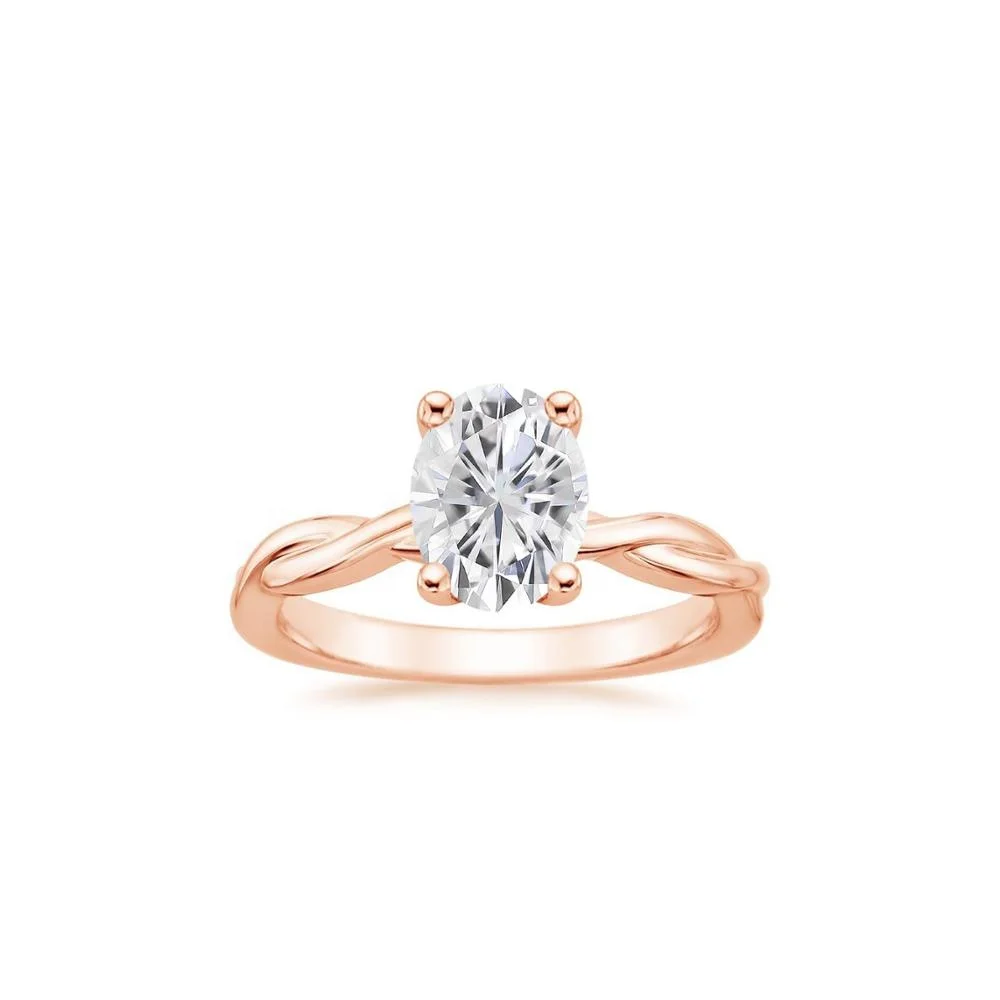 

Fine Jewelry 14K Rose Gold Oval Cut Moissanite Diamond Ring for Engagement