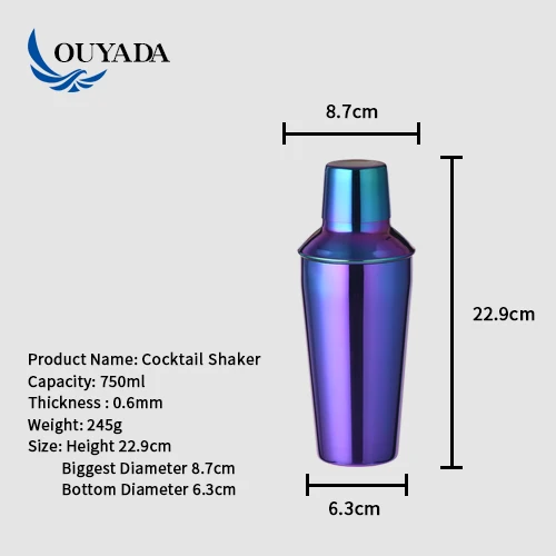 
Factory Direct custom 200ml 400ml double wall shaker mini plastic cocktail shakers 