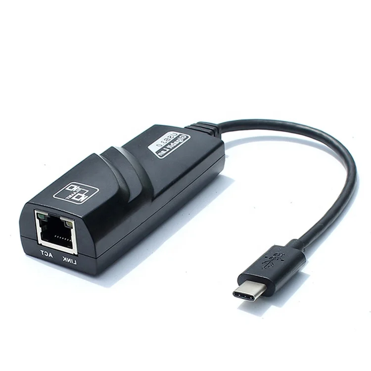 

Type C to RJ45 Adapter Cable 100/1000Mbps LAN Network Card USB 3.1 to RJ45 Ethernet Network Adapter for Macbook Air High Speed, Black