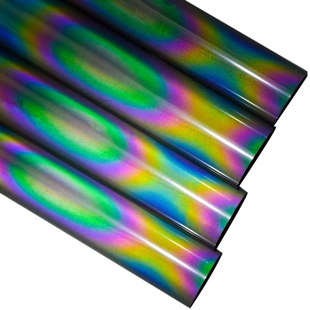 

Plastic PET Easy weed Rainbow Reflective Heat Transfer Vinyl