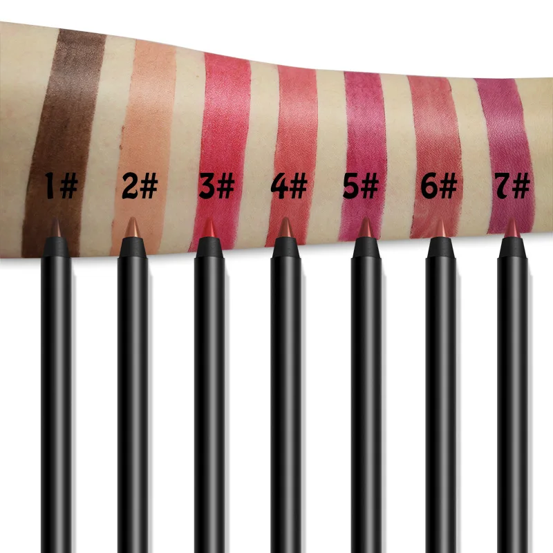

7 colors professional matte smooth natural lip liner vendor with custom private label