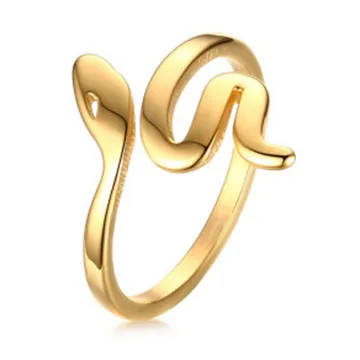 

Hot Selling New Design Stainless Steel Open Ring 2MM Gold Plated Snake Shape Rings Jewelry