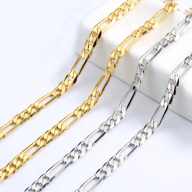 

VANA Fine Jewelry S925 18K Gold Plated 925 Sterling Silver Rope Snake Figaro Cross Cuban Link Chain Bracelet Necklace Jewelry Se