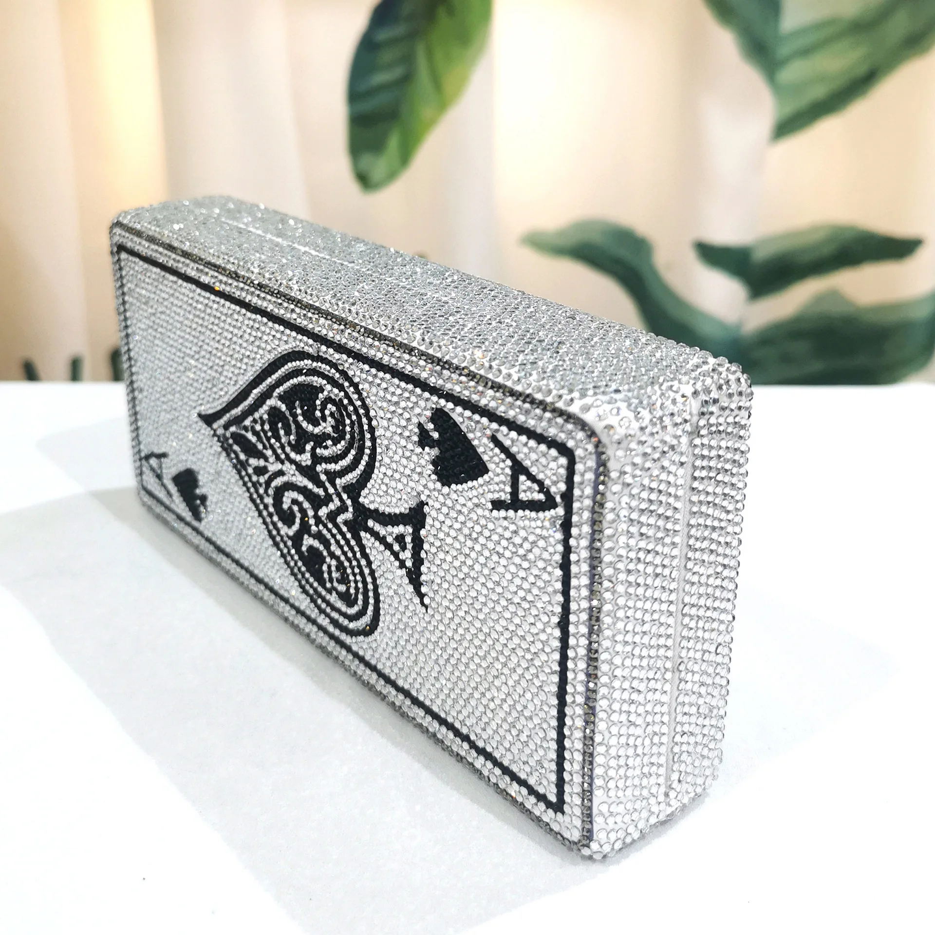 

Ace Of Spades Diamonds Metal Evening Bags Hollow Out Shiny Clutch Purse And Handbag For Dinner Party 2020 New Designer Luxury, As pictures