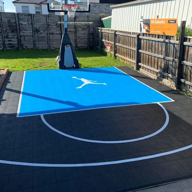 

DIY your backyard court 20x25 feet eco friendly waterproof basketball court floor Interlocking drainage tiles