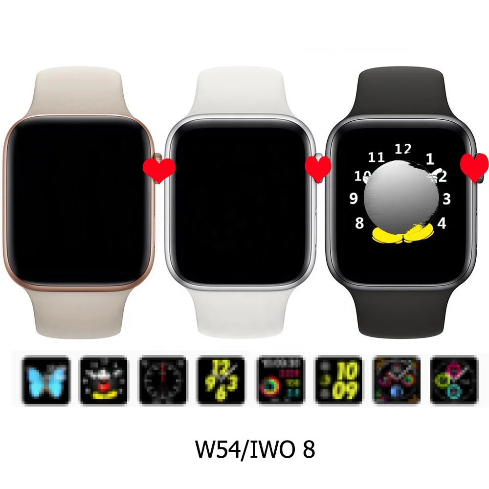 2019 Bluetooth W54 Smart Watch IWO 8 SmartWatch 44mm For Apple iOS Android phone Watch Heart Rate ECG Pedometer