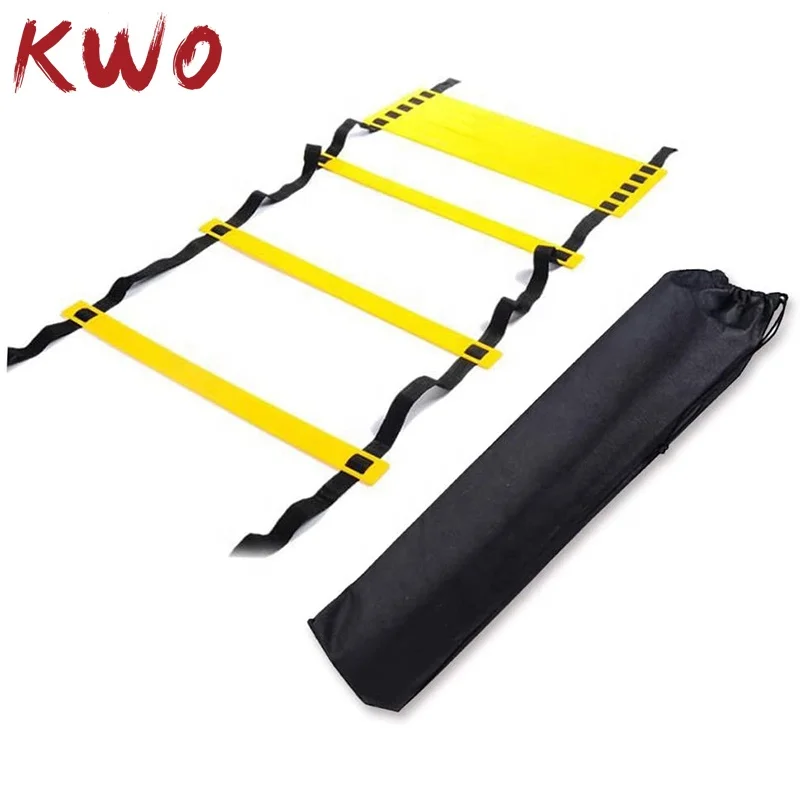 

KWO OEM Fitness Equipment Custom Exercises Sports Wholesale Quick Flat Rung Adjustable Football Training Speed Agility Ladder