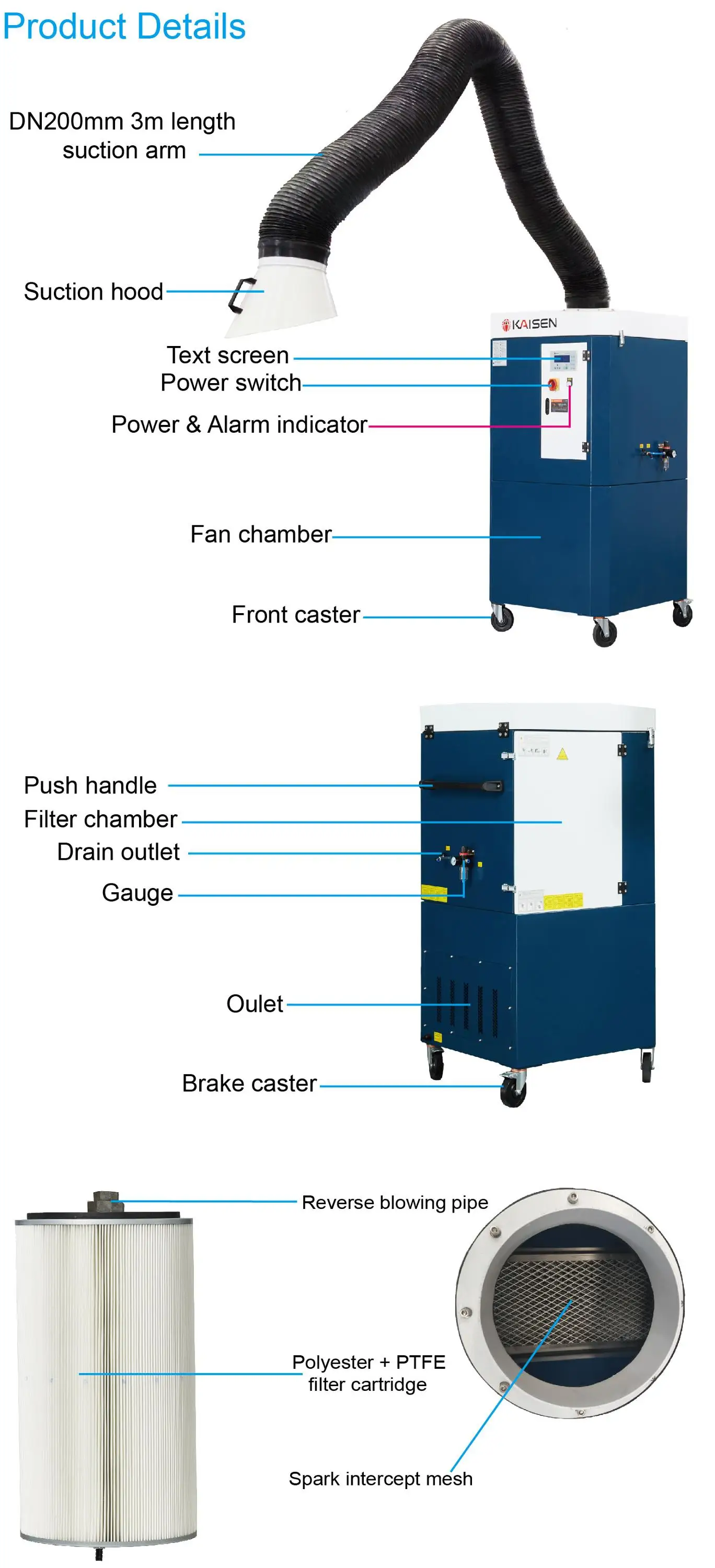 china supply portable air purifier dust collector