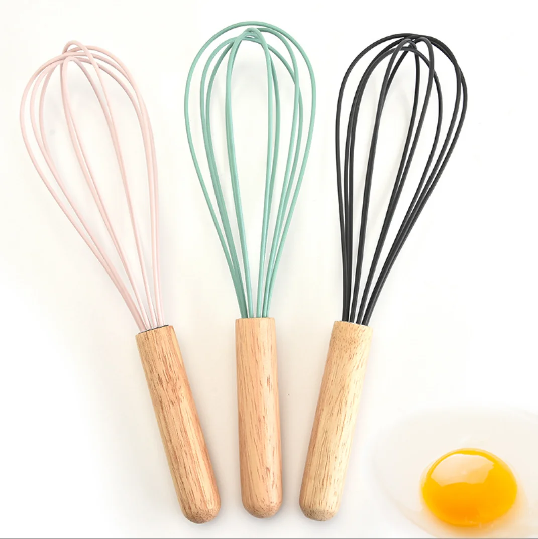 

Silicone Balloon Whisk Wire Egg Frother, Milk and Egg Beater Blender-Stainless Steel & Silicone Kitchen accessories, Silver