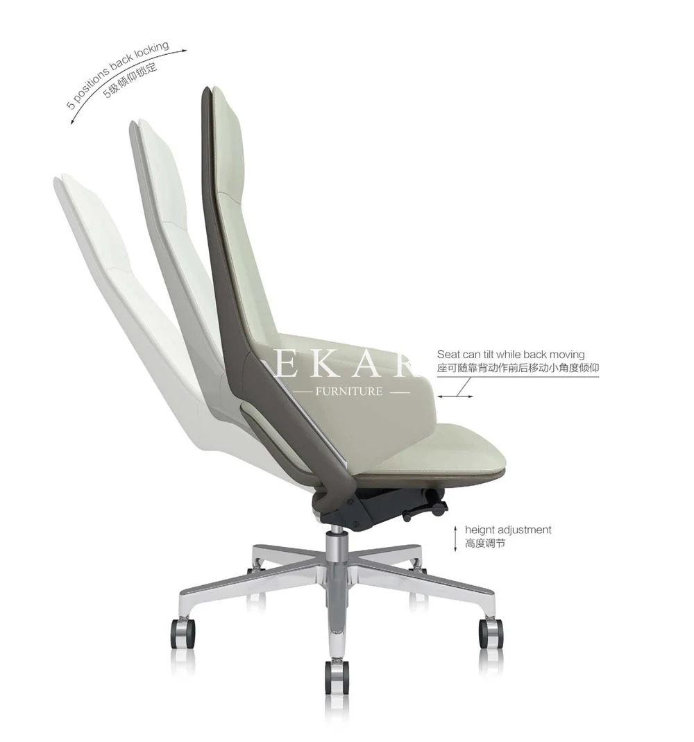 Pu Leather Swivel Chairs Foshan High Back Executive Office Chair manufacture