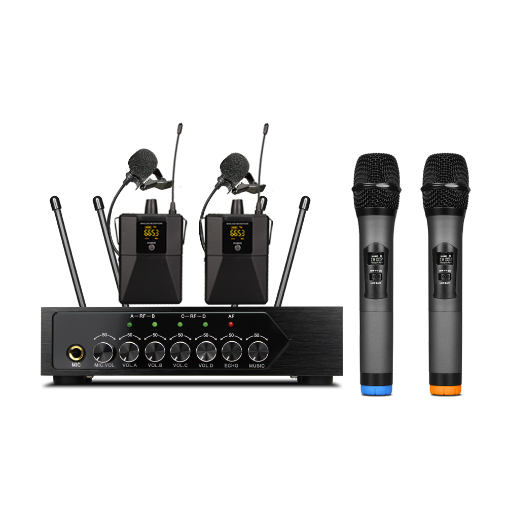 

s1400 live performance BT Echo wireless UHF handheld 4 channel microphone