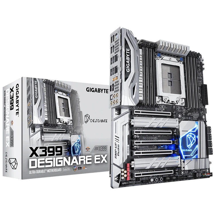 

GIGABYTE X399 DESIGNARE EX with AMD X399 Chipset SocketTR4 Gaming Motherboard Supports AMD Ryzen Threadripper Processors