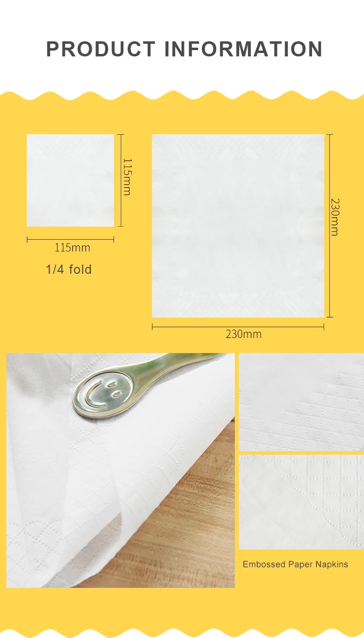 Hozhong 2 ply printing Logo new style table napkin paper white