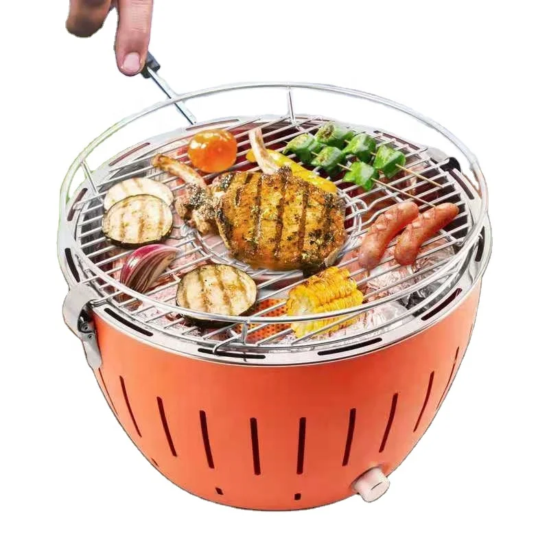 

stainless steel USB battery charcoal bbq grill portable korea table top barbecue grills with travel bags lotus grill
