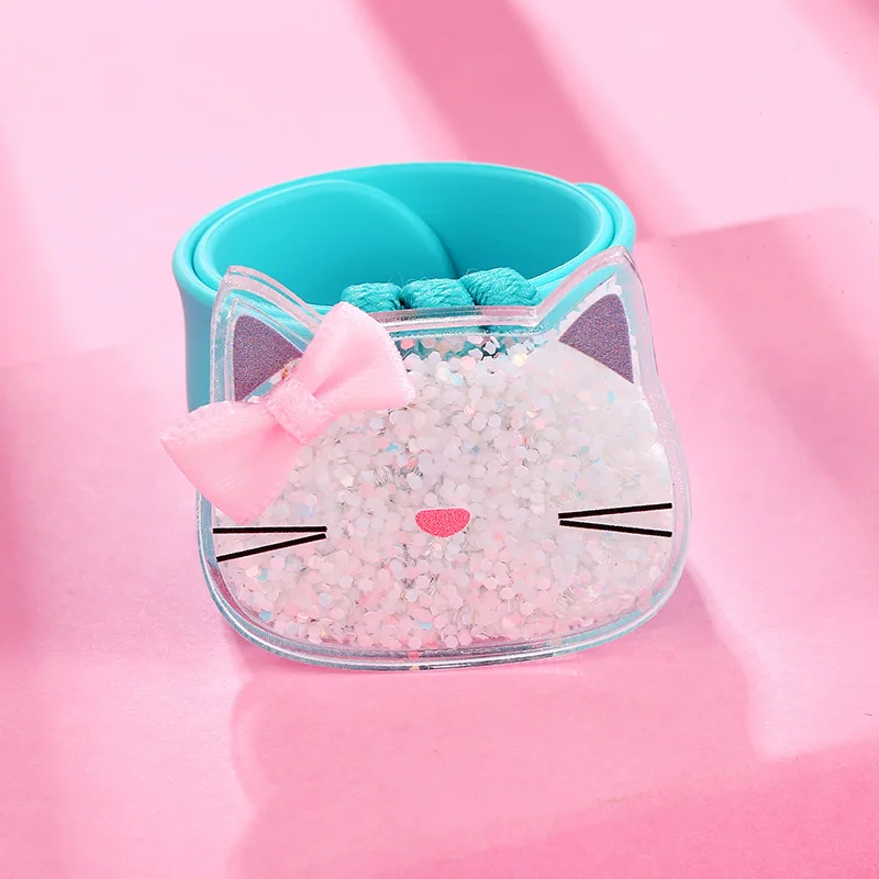 

Hotsale Silicone Wrist Band Children's Small Gift Toys Clap Ring Quicksand Cat Kids Bracelet