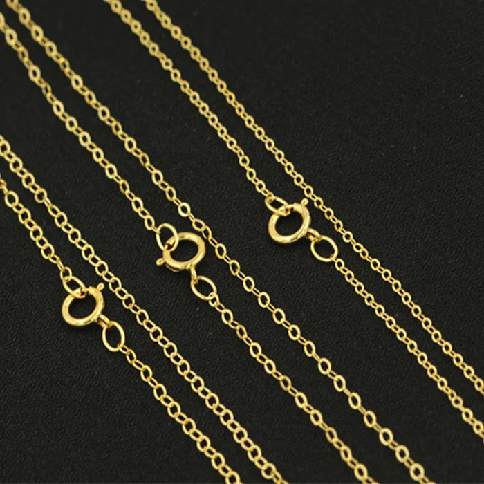 

Jewelry 14K Gold Filled Finished Necklace Cross Chain For Women 1.5mm Gold Filled Flat Cable Chain