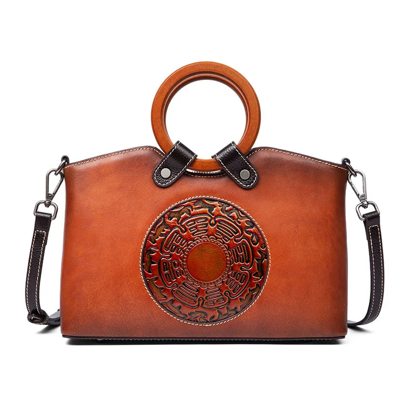 

2023 retro design top layer cowhide shoulder bag genuine leather handbags vintage bags luxury handbags for women crossbody bags