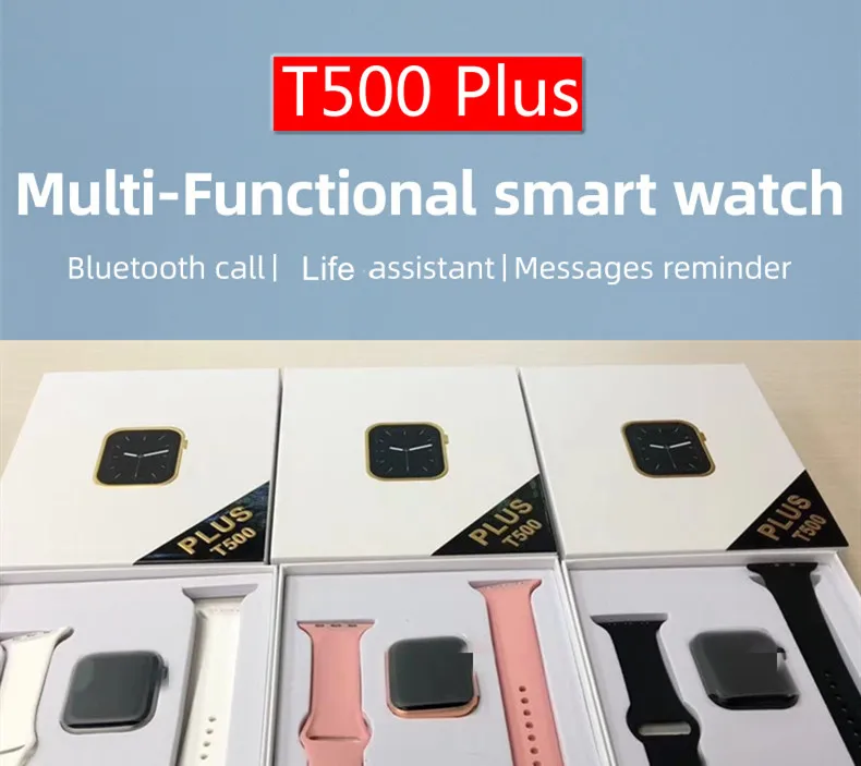 
Factory Hot sale Reloj Inteligente T500 Smart Watch 2020 Spanish Smartwatch T500 T500 PLUS Series 6 hiwatch T500+ 