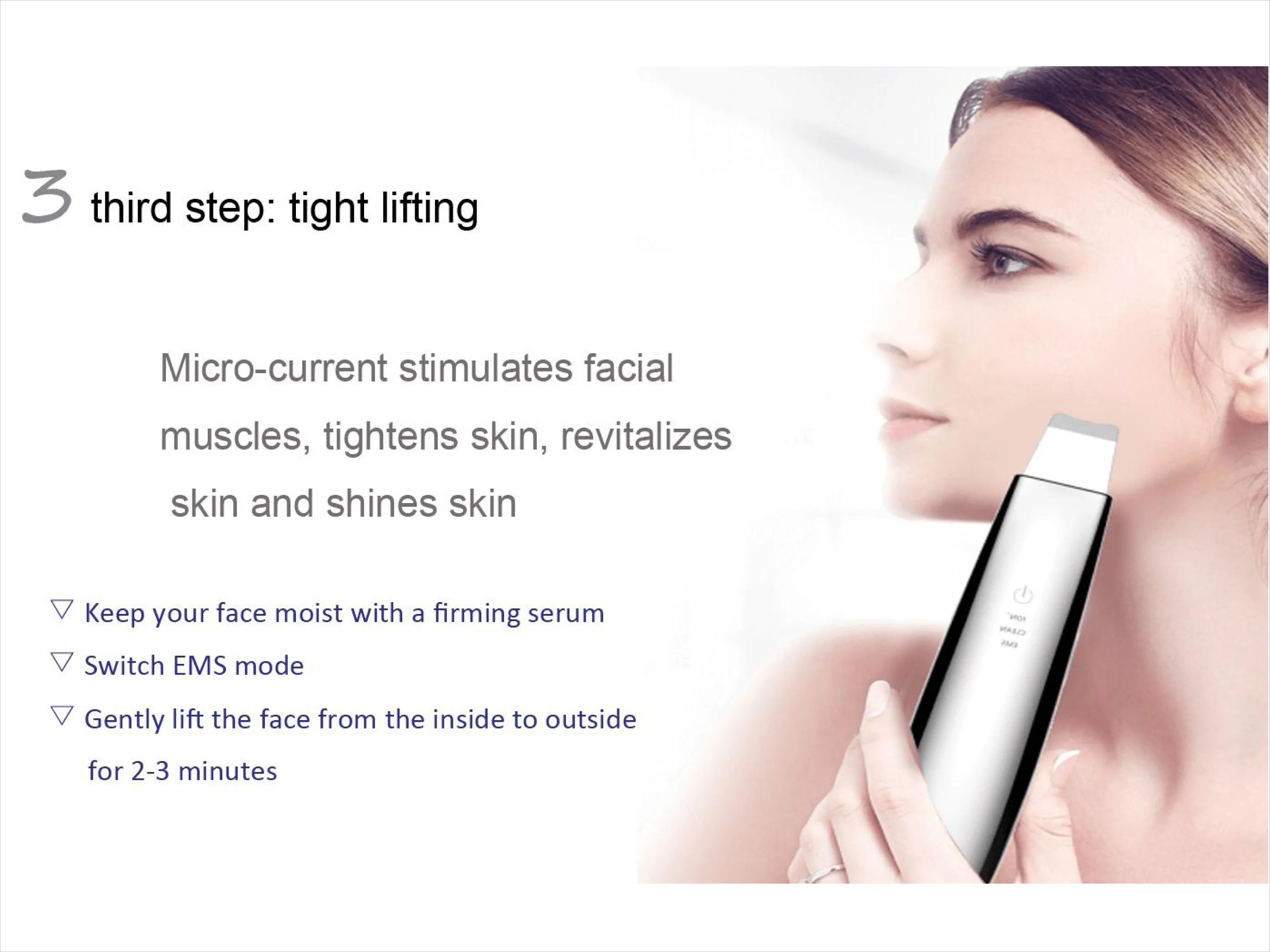 
cheap price portable rechargeable ultrasonic personal pore cleaner removal facial skin scrubber 