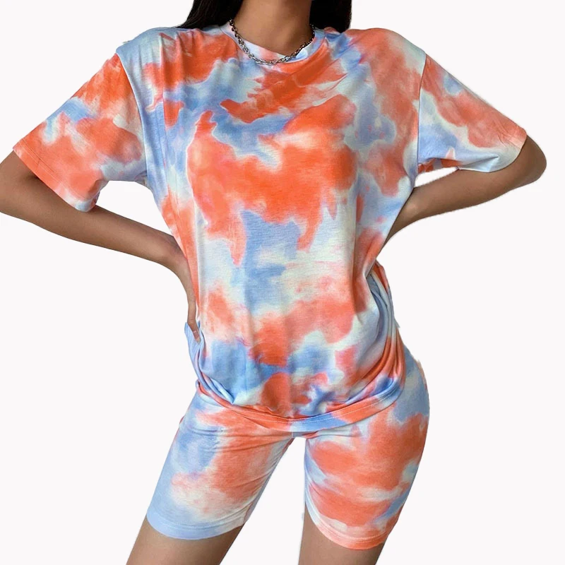 

wholesale high quality tie dye sleepwear pajama sets women, Customized color