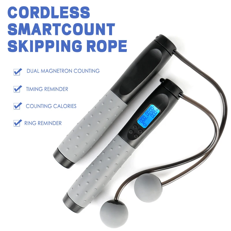 

Premium Heavy Adjustable Weighted Jump Rope High Speed Professional Exercise Digital Counter Wireless Skipping Rope