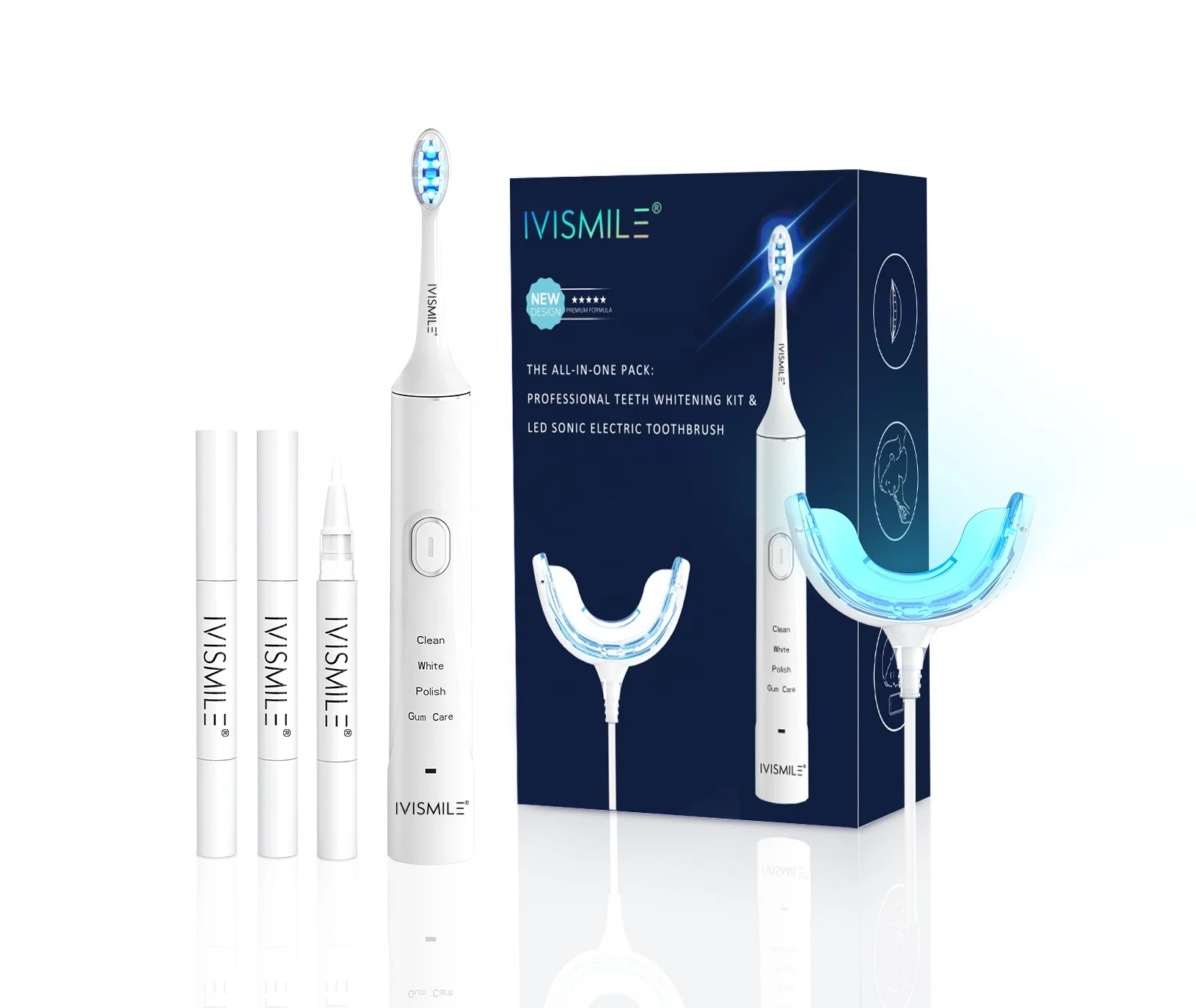 

IVISMILE Premium Teeth Whitening Kit Peroxide Pen Gel Adult White Electric Toothbrush Private Label