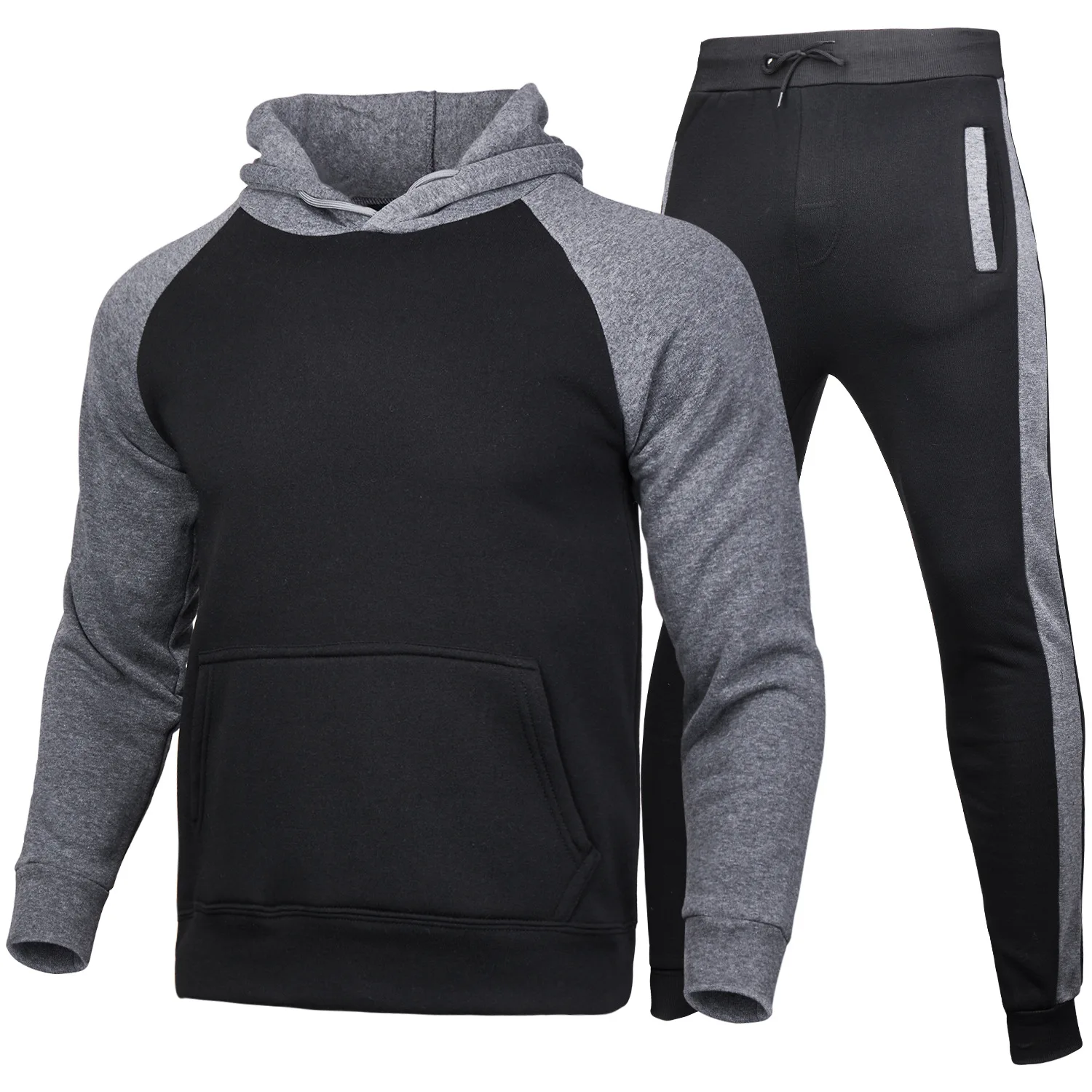 

Wholesale Men's Jogger Sweatshirt Hoodies Suit Sets Custom Logo Blank Two Pieces Fleece Cotton Sweat Suit Sportswear Tracksuits