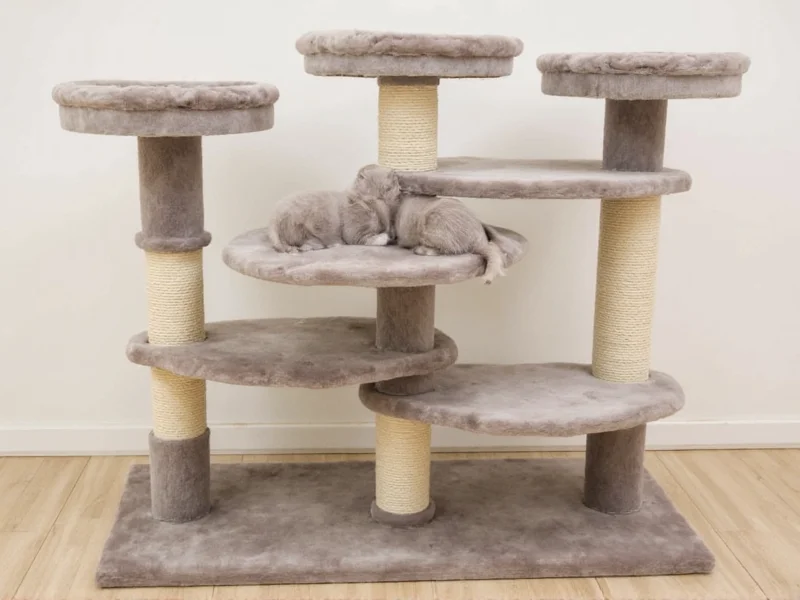 Custom cat tower with multiple perches