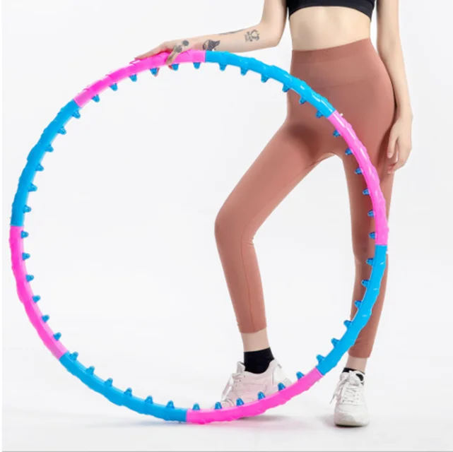 

2021 New design Double row magnet massage hula hoops Fitness Hoop sports hula ring, Pink and blue