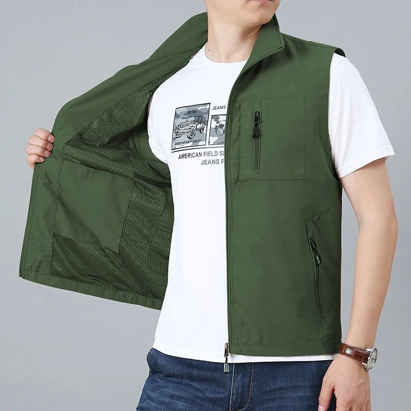 

Outdoor New autumn mens sleeveless jacket work waistcoat photographer vest with custom logo