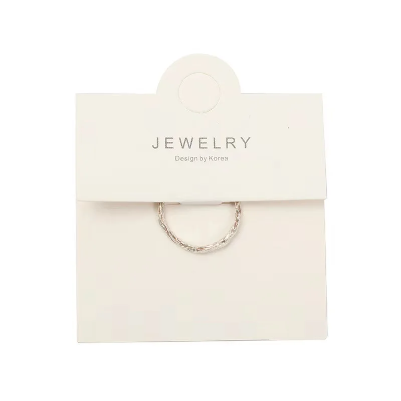 

Rings Paper Card Custom logo printed long jewelry rings paper cards hanging holder ring packaging display cards 6x6cm, White