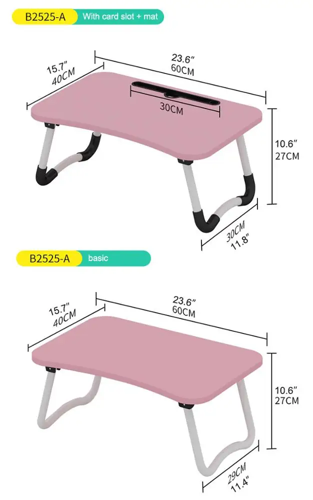 
MDF portable folding laptop table wood folding computer desk on the bed 