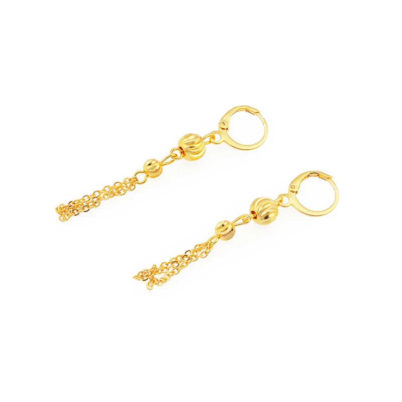 

JXX Jewelry Custom 24K Gold Plated Metal Long Tassel Earring For Girls Woman 2021 Factory wholesale