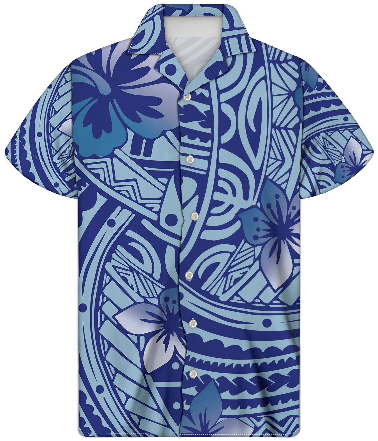 

Dropship polynesian men's shirt print Hawaiian top summer large color clothing casual men's shirt hawaii style slim men shirts