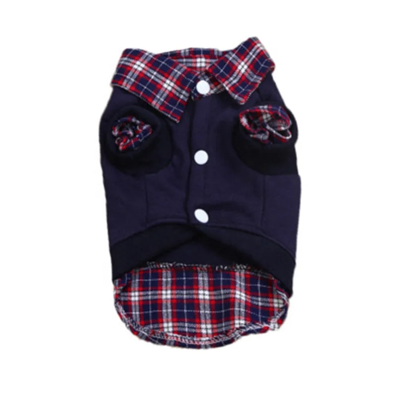 

Plaid Casual Fashion Pet Clothing, Navy blue/grey