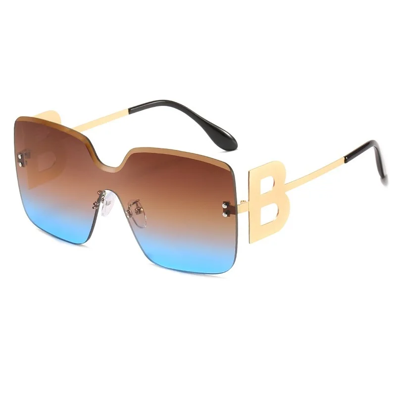 

Luxury Square Rimless One Piece Lens Grandient Sunglasses Women Fashion Shades Frameless Sunglasses 2021