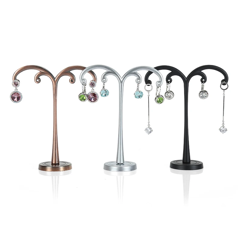 

DIGU Wholesale Shop Exhibitor Ear Stud Holder earrings jewelry rack Metal earrings Jewelry display stand, Black/silver/bronze