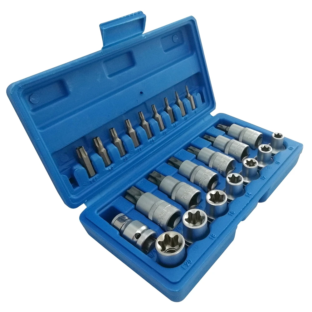 1/4 3/8 1/2 Inch Drive 23pc Torx Bit Socket And External Torx Socket ...