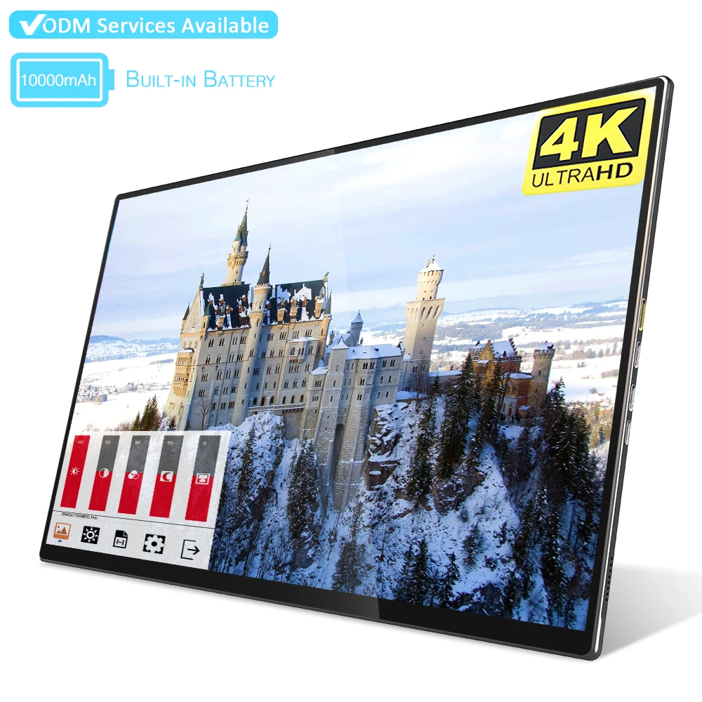 

15.6 inch typec touch screen portable gaming monitor with battery for laptop HD 4k screen monitor